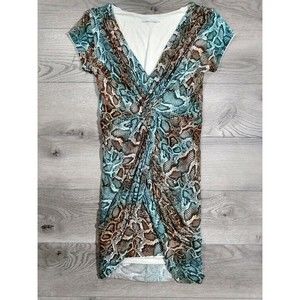 Agatha Snake Print Bodycon Dress Womens Size Medium Lined Stretch